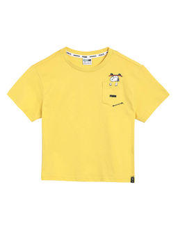 Puma - Yellow Printed x PEANUTS Kids Tee