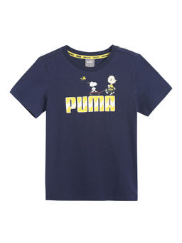 Puma - Navy Blue Printed x PEANUTS Graphic Kids Tee