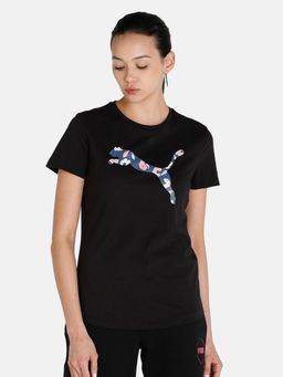 Puma - Leopard Cat Logo Women Black T-shirt