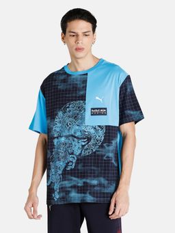 Puma - Red Bull Racing Motorsports Aop Men Blue Loose T-Shirt