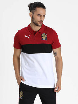 Puma - Royal Challengers Bangalore Men Fanwear Polo T-Shirt White