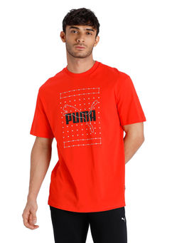 Puma - Reflective Graphic Mens Red Casual T-shirt