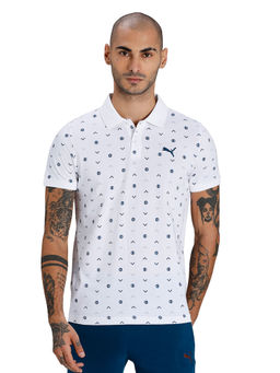 Puma - Aop Polo 1 Mens White Casual T-shirt