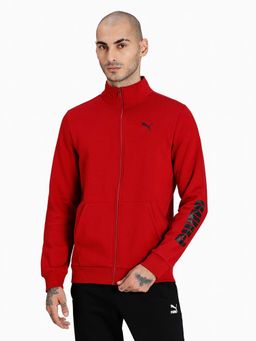 Puma - Zippered Mens Red Casual Jacket