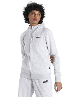 Puma - Ess Womens Grey Casual Hooded Jacket