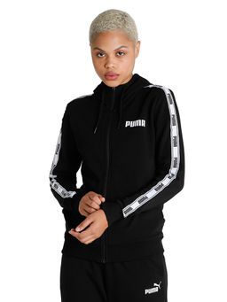 Puma - Tape Womens Black Casual Hooded Jacket