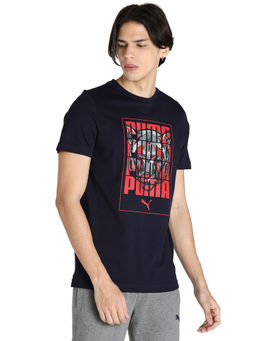 Puma - Graphic 5 Mens Navy Blue Casual T-shirt