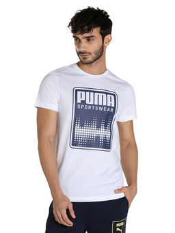 Puma - Graphic 6 Mens White Casual T-shirt