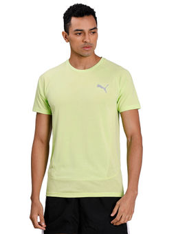 Puma - Evostripe Slim Fit Men's Green T-Shirt