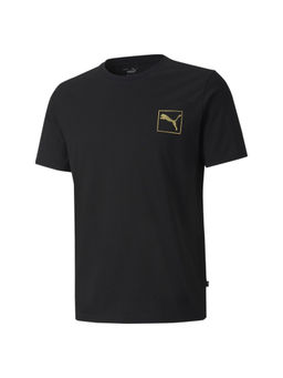 Puma - Gold Foil Regular Fit Men's Black T-Shirt