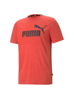 Puma - Essentials Heather Regular Fit Men's Red T-Shirt