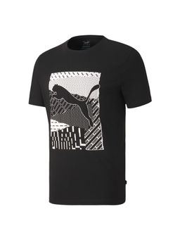 Puma - Cat Box Regular Fit Men's Black T-Shirt