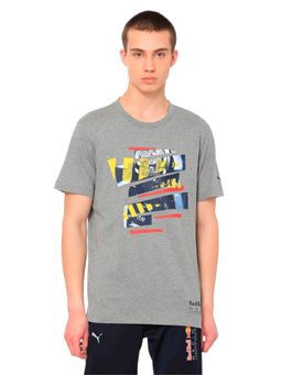 Puma - Medium Grey Heather Red Bull Racing Motorsports Life Graphic T-Shirt