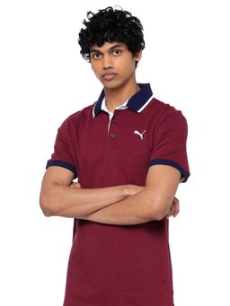 Puma - Maroon Jacquard Polo T-Shirt