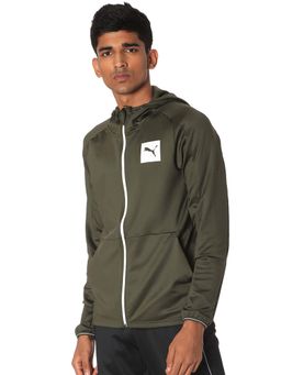 Puma - Green Forest Night Tec Sports FZ Hooded Jacket