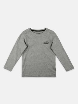 Puma - Ess No. 1 Logo Ls Boy's Grey Casual T-Shirt