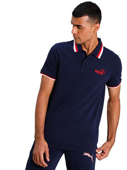 Puma - Navy Blue Colorblock Polo T-Shirt