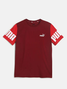 Puma - Power Colorblock Boy's Red Casual T-Shirt