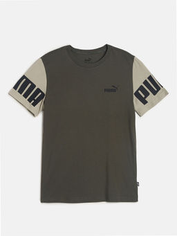 Puma - Power Colorblock Boy's Green Casual T-Shirt