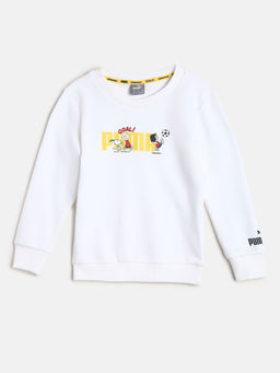 Puma - X Peanuts Crew Tr Boy's White Casual Sweatshirt