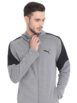 Puma - Grey Evostripe Move FZ Hooded Jacket