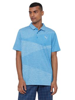 Puma - Blue Alterknit Jacquard Polo T-Shirt