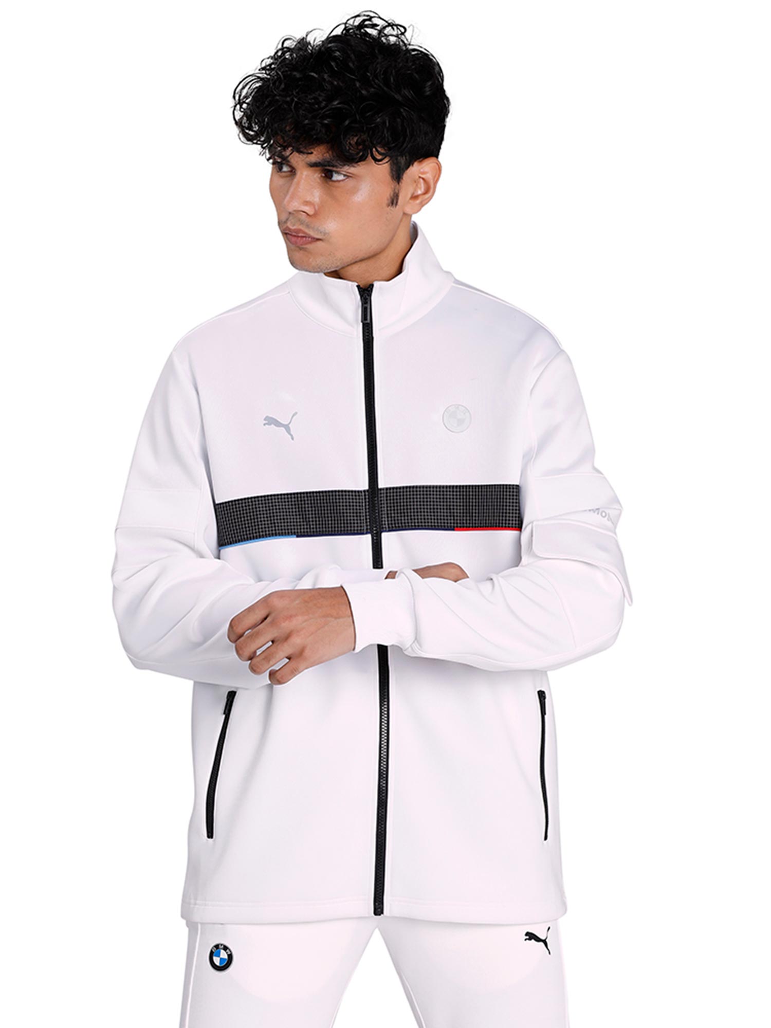 Puma White BMW MMS Life Sweat Jacket 