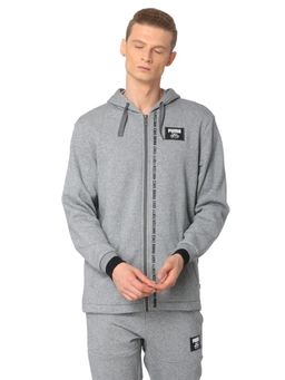 Puma - Medium Grey Heather Rebel Block FZ Hooded Jacket