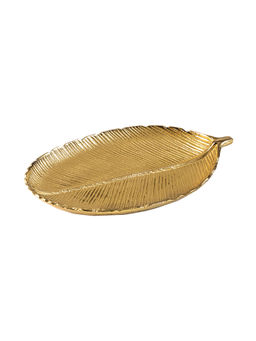 Pure Home + Living - Large Gold Jahanara Leaf Platter