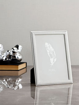 Pure Home + Living - Silver Plated Weaved Metal Photo Frame - Medium
