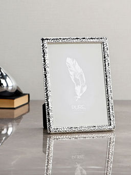 Pure Home + Living - Silver Plated Hammered Metal Photo Frame - Medium