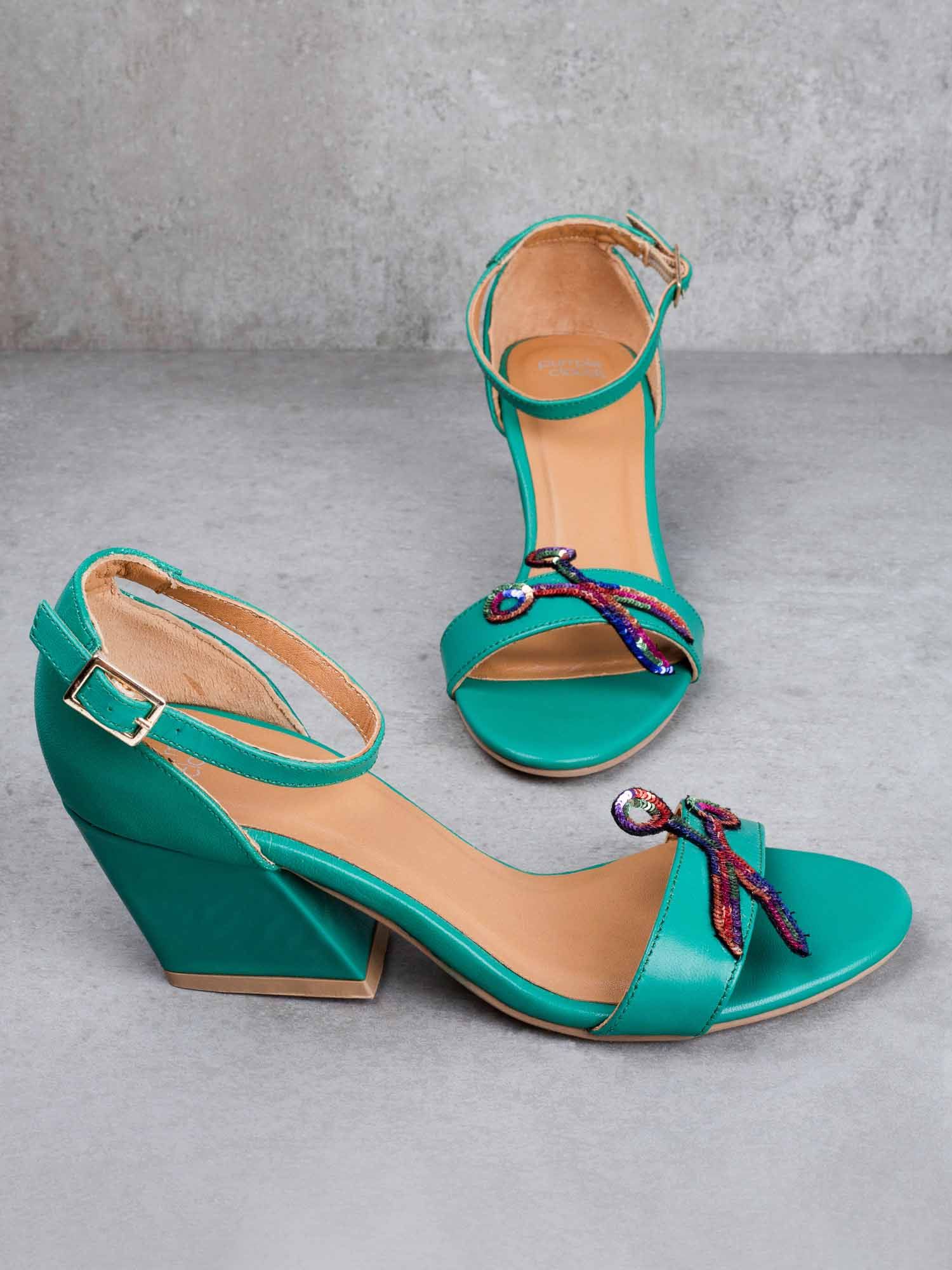 blue green heels