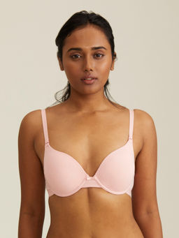 Nykd by Nykaa - Breathe Cotton Padded Wired Push Up level-2 Bra Demi Coverage - Pink NYB005