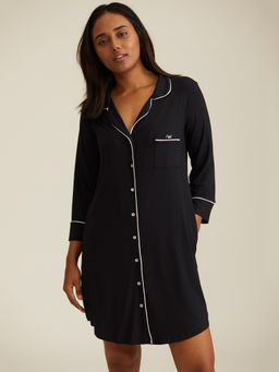 Nykd by Nykaa - Sumptuously Soft Button Down Shirt Dress - Black NYS004