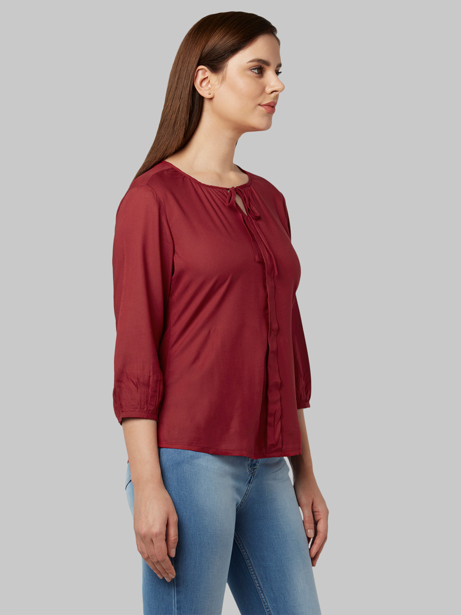 Buy Park Avenue Woman Dark Red Tops 