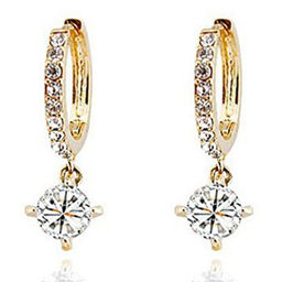 Peora - 18 K Gold Plated Austrian Crystal Hoop Earrings-PX9E18G