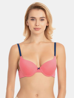 Zivame - Push Up Wired Medium Coverage T-Shirt Bra-Coral