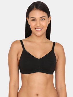 Zivame - Double Layered Wirefree Transparent Back Bra - Black