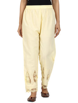 SWI STYLISH - Neon Yellow Embroidered Palazzo