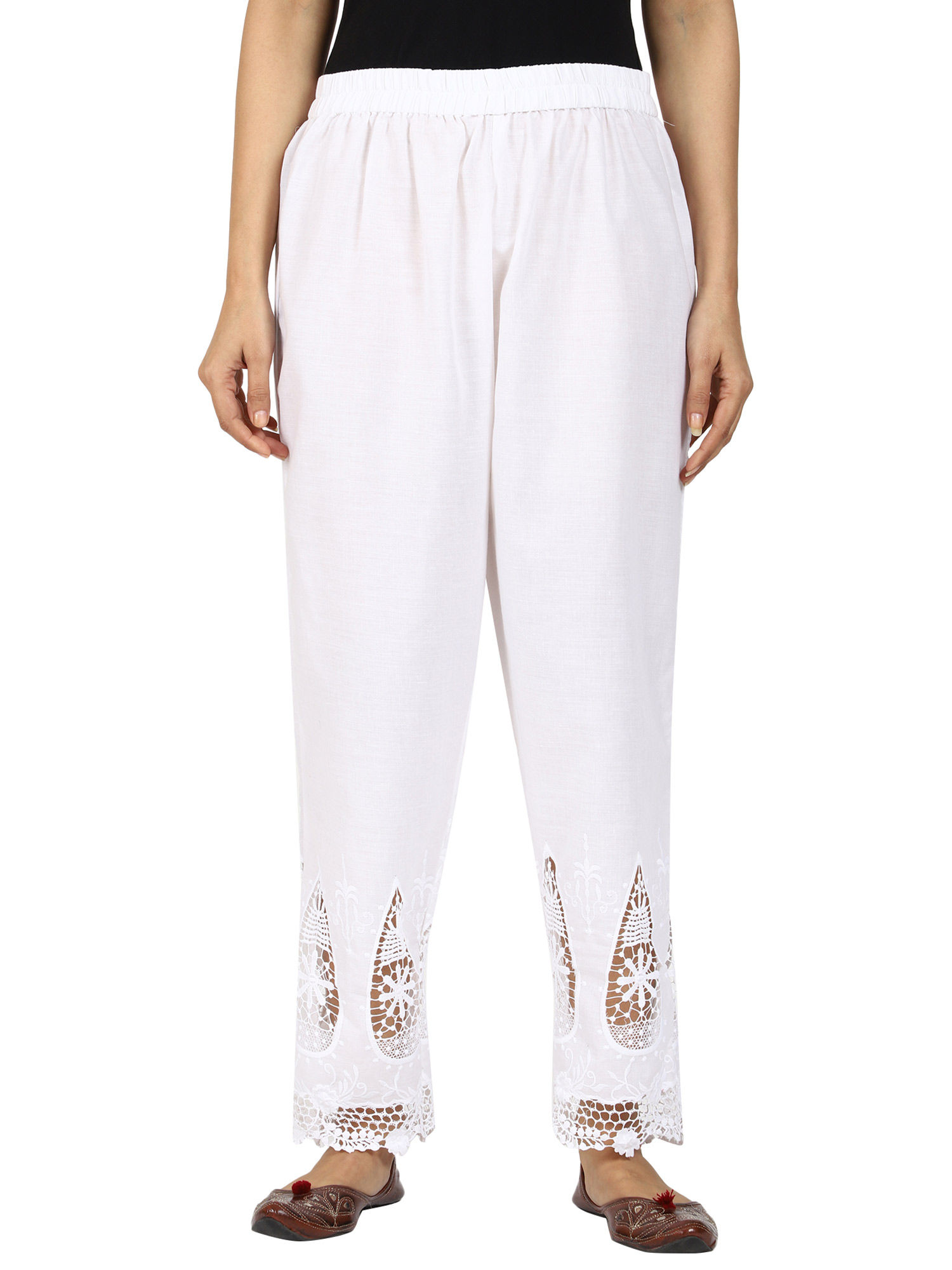 swi stylish White Embroidered Palazzo-picture-21