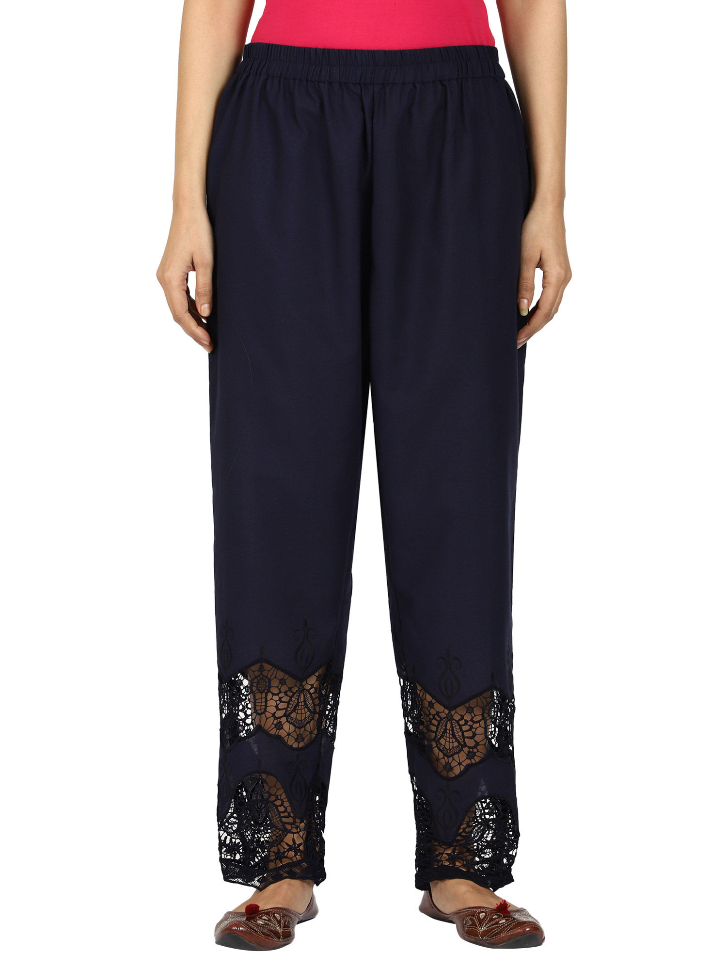 swi stylish Navy Blue Embroidered Palazzo-picture-17