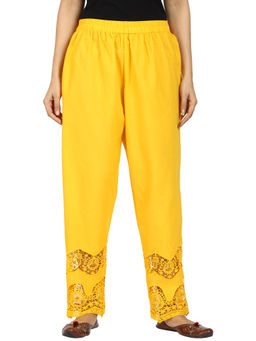 SWI STYLISH - Yellow Embroidered Palazzo