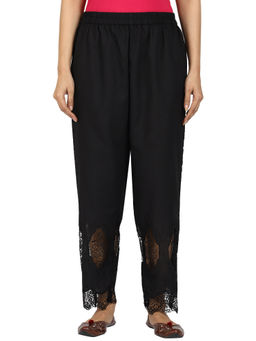 SWI STYLISH - Black Embroidered Palazzo