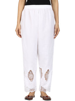 SWI STYLISH - White Embroidered Palazzo
