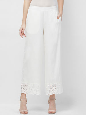 White color palazzo pants Clearance