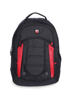 Swiss Brand - RIBE Black & Red Color Soft Medium Size Backpack - Q219BLRIB030U