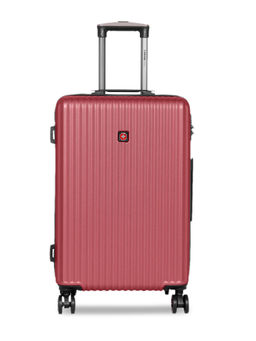 Swiss Brand - RIGA Red Color ABS Material Hard 24" Medium Trolley