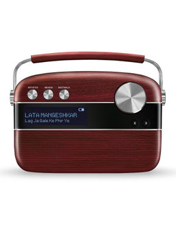 Saregama - Carvaan Hindi - Music Player with 5000 Preloaded Songs, Bluetooth/FM/AUX (Cherrywood Red)