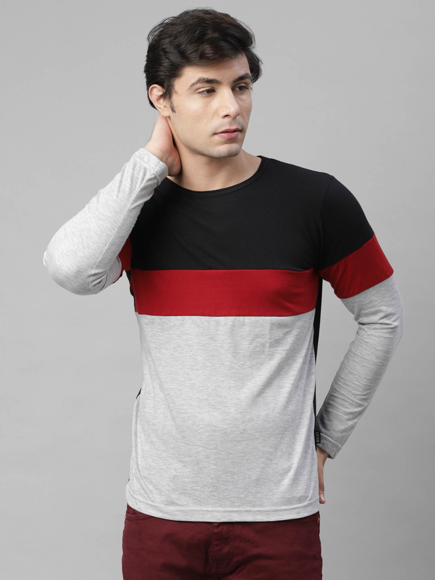 Buy RIGO Men Black Maroon Grey Color 