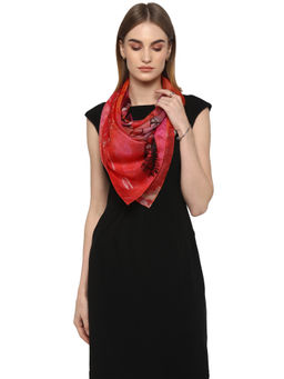 Rhe-Ana - Pink Lola Scarf 100% Silk Abstract Print